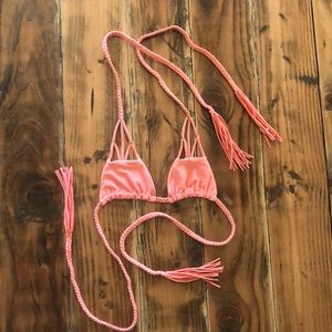 ACACIA Swimwear Bikini Top Orange Sherbet Small